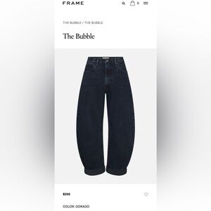 Frame Denim Bubble Wide-Leg Jeans in Dorado Dark Indigo